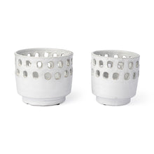 Load image into Gallery viewer, Abstract Cylinder Table Vase (Set of 2) - White