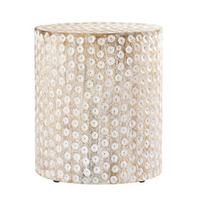 Load image into Gallery viewer, Washed Solid Wood Round End Table - White