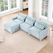 Load image into Gallery viewer, Stylish Sofa With Ottoman And Lumbar Pillows, Ergonomic Design