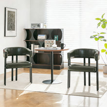 Load image into Gallery viewer, Modern Dining Upholstered Barrel Chair With Curved Back And Armrests