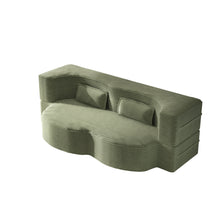 Load image into Gallery viewer, Modern Floor Sofa With 2 Pillows, Convertible Twin Size Folding Mattress For Living Room