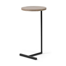 Load image into Gallery viewer, Wood Round Top Accent Table With Black Iron Base - Brown