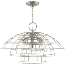 Load image into Gallery viewer, 18'' Four Light Dimmable Chandelier With Shades - Nickel / Pearl Silver