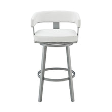 Load image into Gallery viewer, Faux Leather Swivel Low Back Bar Height Bar Chair - White / Gray