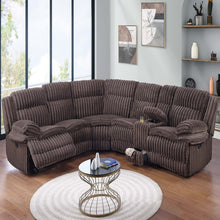 Load image into Gallery viewer, U-Shaped Sectional Sofa With Console Cup Holder, Storage Drawer, Manual Reclining