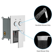 Load image into Gallery viewer, Dual Shower Head System With Square Rain Shower And Rough In Valve