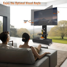 Load image into Gallery viewer, Mobile TV Cart With Push Pull Drawer, Lockable Wheels