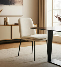 Load image into Gallery viewer, Upholstered Boucle Metal Dining Side Chair - Cream