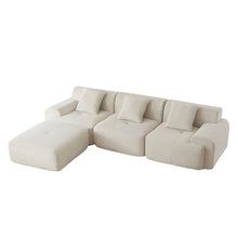 Load image into Gallery viewer, L Shaped Modular Sectional Sofa Corduroy And Movable Ottoman