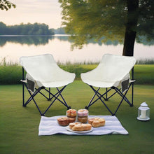 Load image into Gallery viewer, 2 Pieces Outdoor Camping Chairs Folding / Portable, Comfortable Seating, Durable Steel Fram