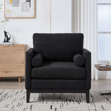 Load image into Gallery viewer, Wide Modern Farmhouse Performance Accent Chair With Legs, Wood Base