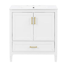 Load image into Gallery viewer, Elegant Fluted Bathroom Vanity With Sink, Soft Close Doors & Drawer