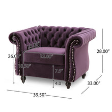 Load image into Gallery viewer, Nexuson - Upholstered Chesterfield Chair With Deep Tufted And Nailhead Trim