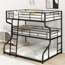 Load image into Gallery viewer, Industrial Triple Bunk Bed With Dual Ladders Frame, Space Saving Design