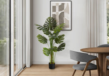 Load image into Gallery viewer, 55" Tall, Artificial Plant, Monstera Tree, Indoor, Faux, Fake, Floor, Greenery, Potted, Real Touch, Decorative - Green / Black