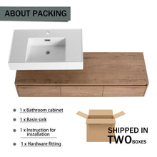Load image into Gallery viewer, Modern Wall Mounted Bathroom Vanity With Resin Sink And Soft Close Drawer