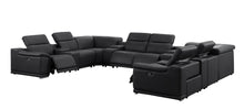 Load image into Gallery viewer, Leather Modular U Shaped Twelve Piece Corner Sectional With Console - Black