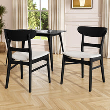 Load image into Gallery viewer, Mid Century Dining Chairs With Cushioned Seats And Wood Frame (Set of 2)