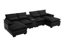 Load image into Gallery viewer, Fabric Modular USB Sofa - Black
