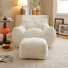 Load image into Gallery viewer, Giant Bean Bag Chair With Armrests And Footstool