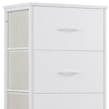 Load image into Gallery viewer, Fabric Wood Metal Four Drawer Dresser - White