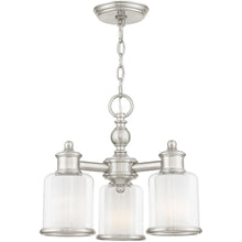 Load image into Gallery viewer, 14'' Three Light Dimmable Chandelier With Shades - Nickel