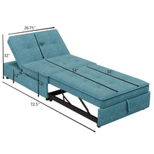 Load image into Gallery viewer, 4 In 1 Sofa Bed, Multi Function Folding Ottoman Bed With Storage Pocket And USB Port For Small Room Apartment