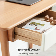 Load image into Gallery viewer, Computer Desk Large Size Office Desk With 2 Drawers, Modern Simple Style PC Table With Gap Design For Home Office - White / Gray