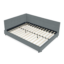 Load image into Gallery viewer, Mid-Century Storage Upholstered Tufted Bed Frame With Backrest And Armrests
