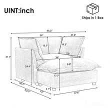 Load image into Gallery viewer, Modern Armchair Sofa With Movable Ottoman