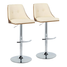 Load image into Gallery viewer, Gianna - Mid Century Modern Adjustable Barstool With Swivel With Rounded T Footrest (Set of 2)