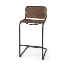 Load image into Gallery viewer, Leather And Steel Bar Chair - Brown