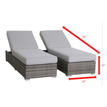 Load image into Gallery viewer, 3 Piece Chaise Lounge Set With Adjustable Reclining - Gray Mix
