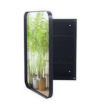 Load image into Gallery viewer, Recessed Metal Framed Medicine Cabinet With Mirror And Adjustable Shelves Wall Mirror With Storage For Bathroom