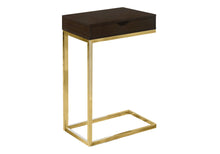 Load image into Gallery viewer, Laminated Drawer Accent Table - Cappuccino Finish And Gold
