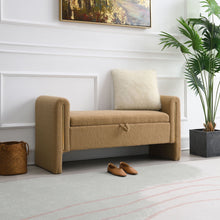 Load image into Gallery viewer, Modern Teddy Upholstered Large Bed End Bench With Arms And Storage
