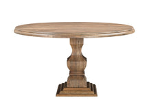 Load image into Gallery viewer, 54" Solid Wood Pedestal Base Round Top Dining Room Table - Brown