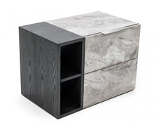 Load image into Gallery viewer, Contempo Faux Marble And Gray Two Drawer Nightstand - Gray