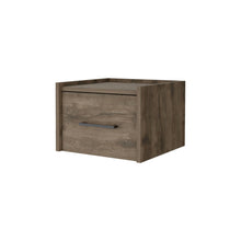 Load image into Gallery viewer, 10" One Drawer Faux Wood Floating Nightstand - Brown