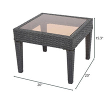 Load image into Gallery viewer, Nebulosity - Outdoor Accent Table With Square Glass Top - Brown Multi