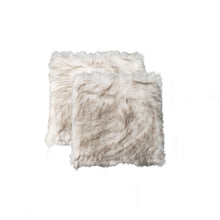Load image into Gallery viewer, 17" Faux Fur Dining Chair Pads (Set of 2) - Ivory / Brown