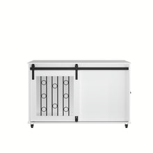 Load image into Gallery viewer, Dog Crate With Sliding Barn Door And Side Access, Lockable Wheels For Small To Medium Dogs - White