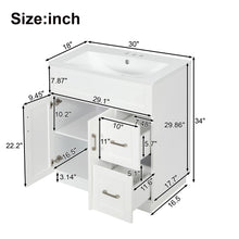 Load image into Gallery viewer, Bathroom Vanity With 2 Doors, 2 Drawers, Adjustable Shelf, Hidden Slides & Soft Close Hinges