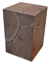 Load image into Gallery viewer, 20" Distressed Solid Wood Square End Table - Dark Brown