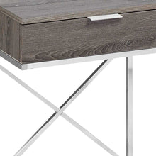 Load image into Gallery viewer, Wood And Metal End Table With Drawer - Silver And Taupe
