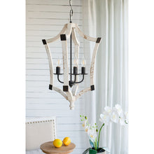 Load image into Gallery viewer, 4 Light Chandelier, Hanging Light Fixture With Adjustable Chain For Kitchen, Bulb Not Included - Cream