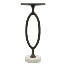 Load image into Gallery viewer, 25" Aluminum Round Pedestal End Table - Bronze And White