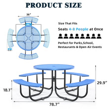 Load image into Gallery viewer, Round Outdoor Steel Picnic Table 46" With Umbrella Pole