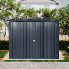 Load image into Gallery viewer, Outdoor Steel Storage Shed For Bicycle With Slope Roof And 4 Bike Tracks - Black