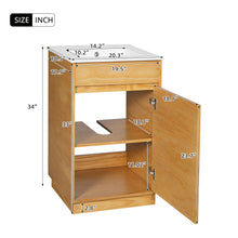 Load image into Gallery viewer, Bathroom Vanity With Sink, Freestanding Single Cabinet With Soft Closing Door And Adjustable Shelf - Natural Wood